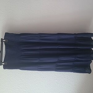 Navy Blue Strapless Gathered Top Dress, XL
